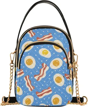Blue Bacon Eggs Dot Crossbody Bag for Women Mini Cell Phone Purse Women's Shoulder Handbag