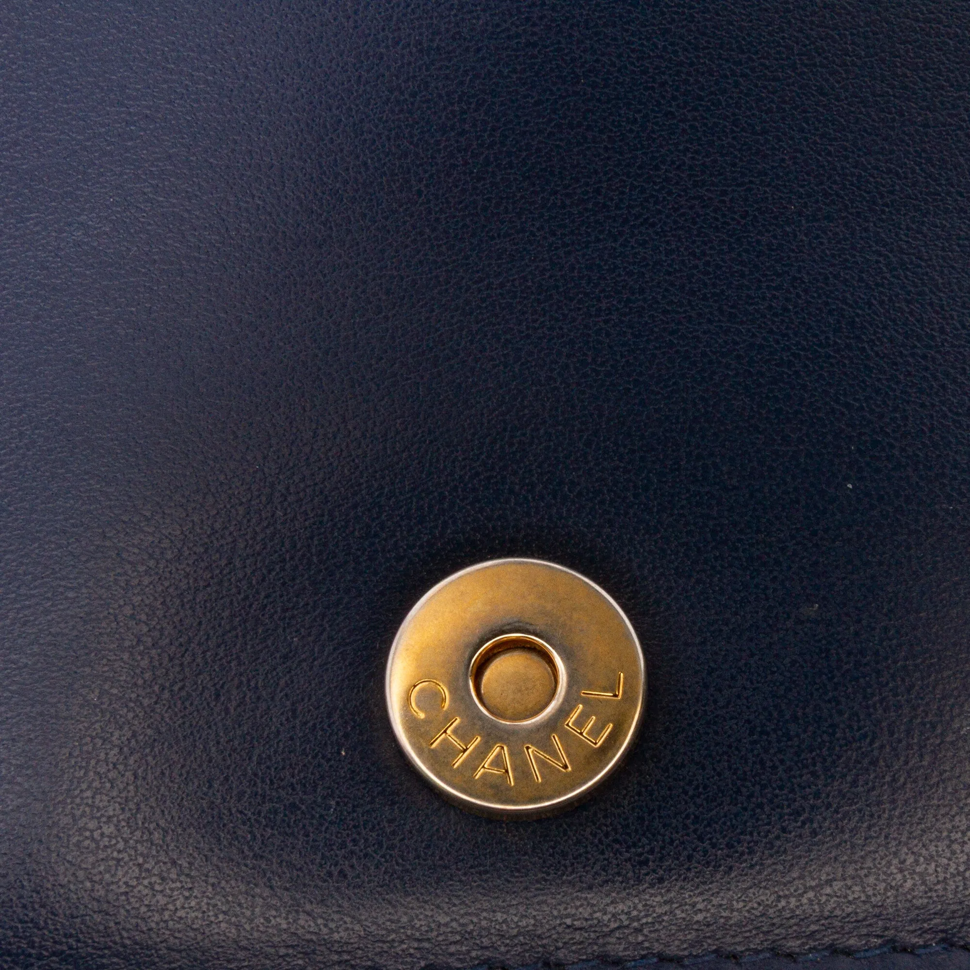 Blue Chanel Quilted Aged Calfskin Gabrielle Wallet On Chain Crossbody Bag
