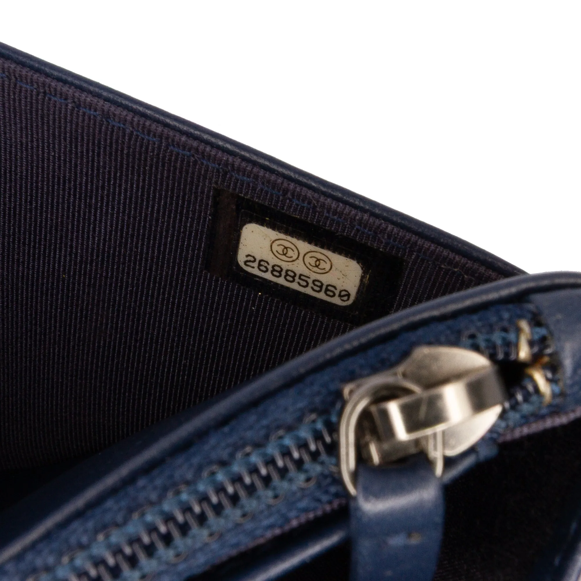 Blue Chanel Quilted Aged Calfskin Gabrielle Wallet On Chain Crossbody Bag
