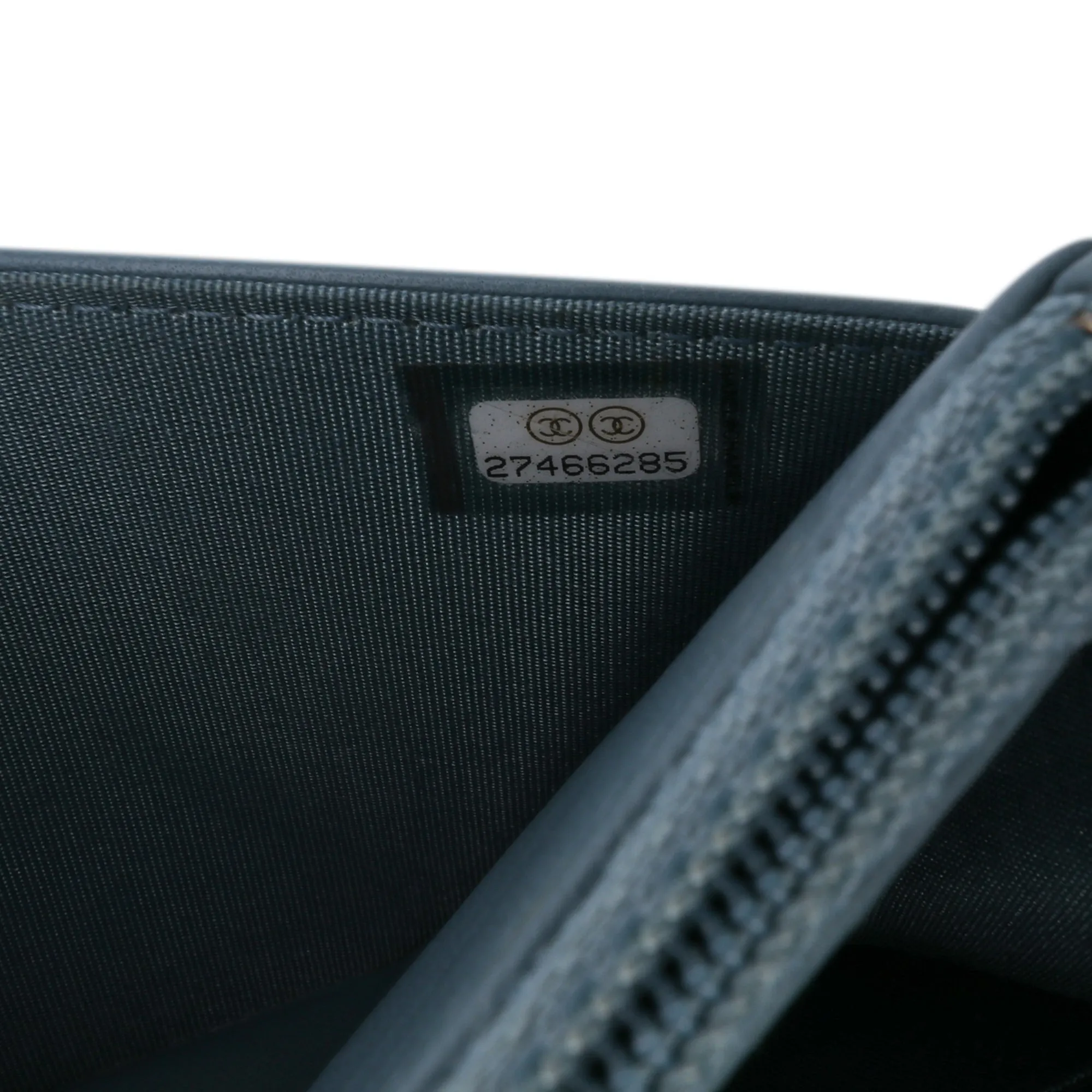 Blue Chanel Quilted Lambskin Double Stitch Wallet On Chain Crossbody Bag