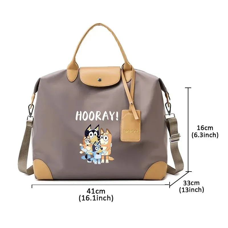 Bluey Anime Cartoon Large Capacity Travel Tote