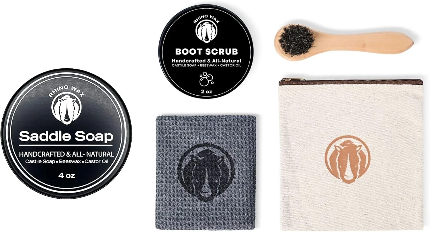 Boot Scrub Kit (4 Pack) Plus Saddle Soap (4oz)