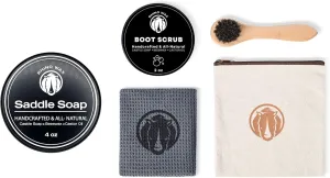 Boot Scrub Kit (4 Pack) Plus Saddle Soap (4oz)