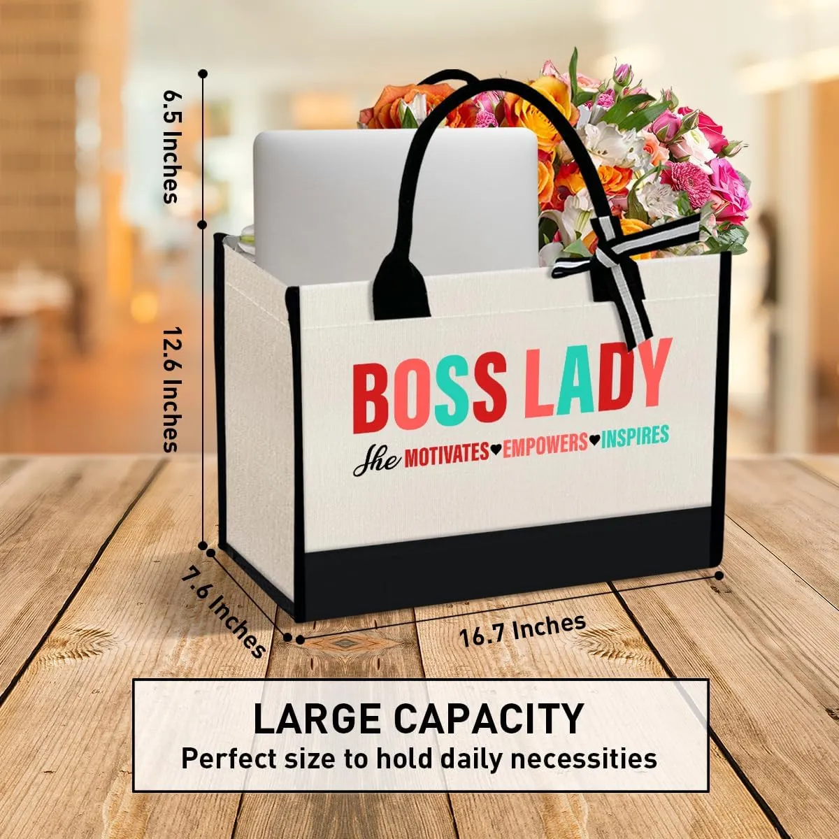 Boss Lady Tote Bags - Gifts for Women, Female Manager, Leader Birthday, Work Tote Bags