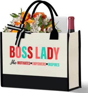 Boss Lady Tote Bags - Gifts for Women, Female Manager, Leader Birthday, Work Tote Bags