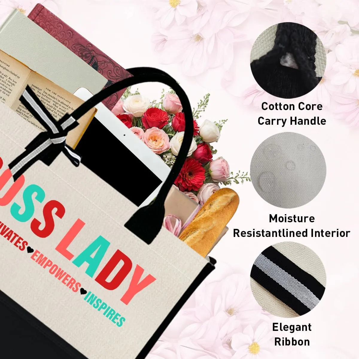 Boss Lady Tote Bags - Gifts for Women, Female Manager, Leader Birthday, Work Tote Bags