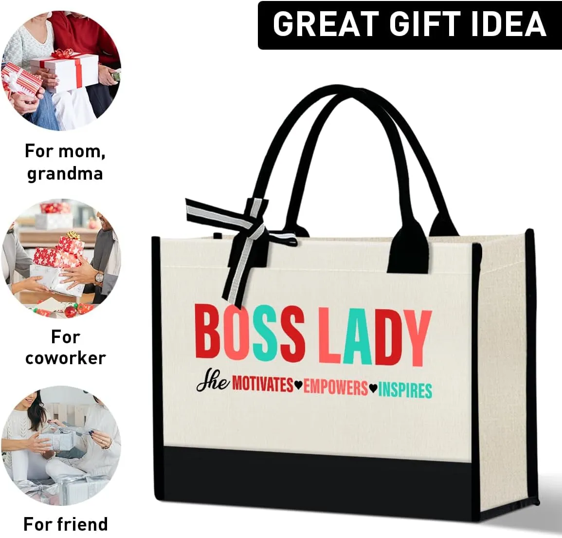 Boss Lady Tote Bags - Gifts for Women, Female Manager, Leader Birthday, Work Tote Bags