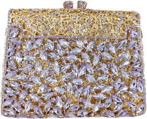 Boutique De FGG Crystal Clutch Purse for Women Formal Evening Handbags Rhinestone Clutch Bag Wedding Party Handbags,Mini