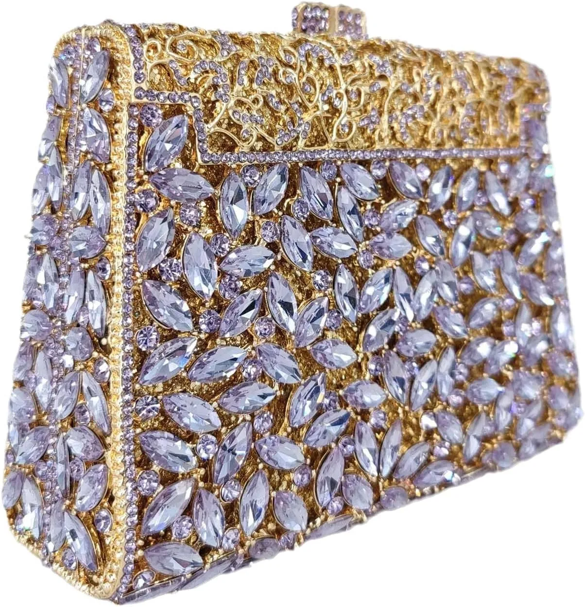 Boutique De FGG Crystal Clutch Purse for Women Formal Evening Handbags Rhinestone Clutch Bag Wedding Party Handbags,Mini
