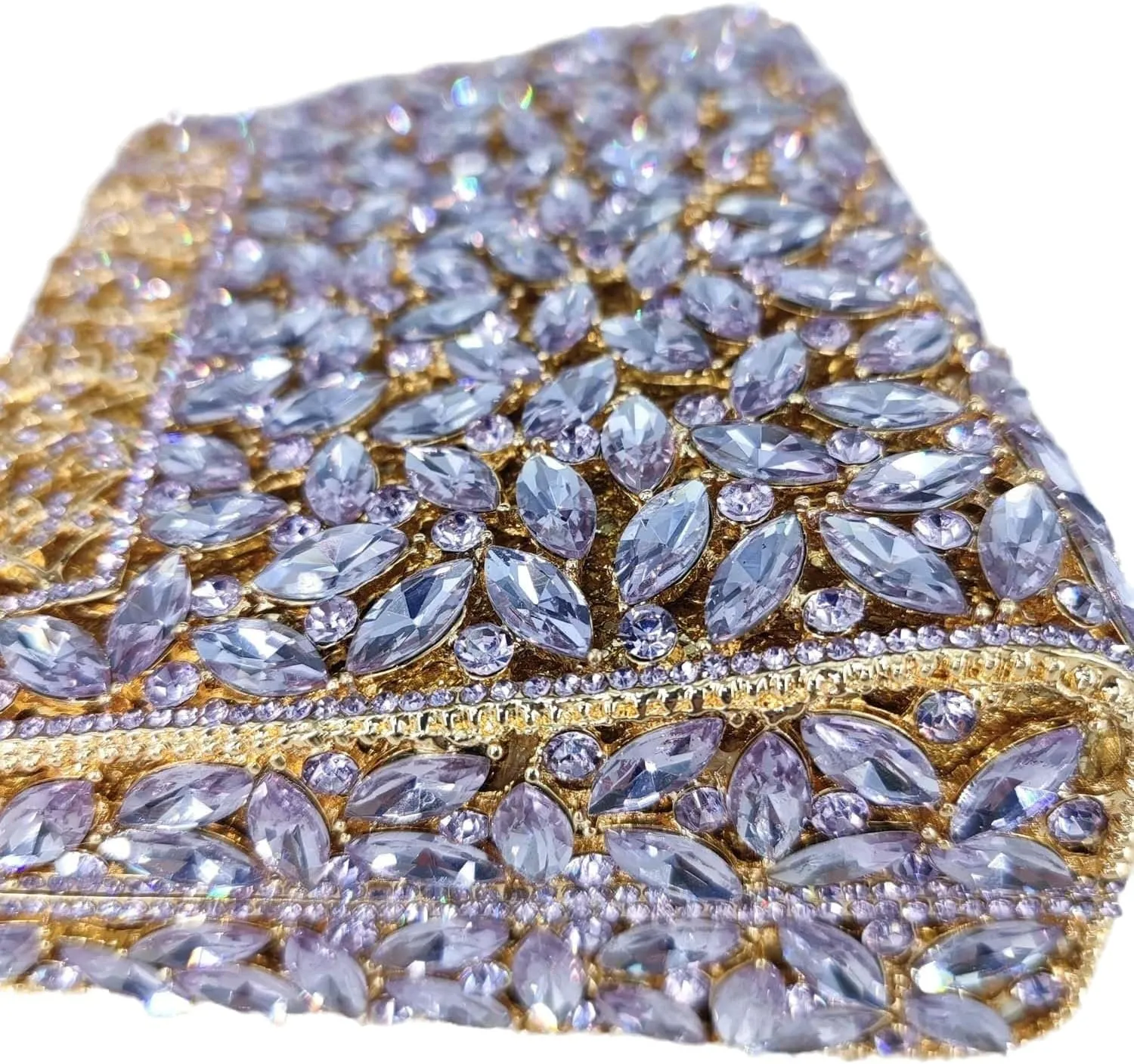 Boutique De FGG Crystal Clutch Purse for Women Formal Evening Handbags Rhinestone Clutch Bag Wedding Party Handbags,Mini