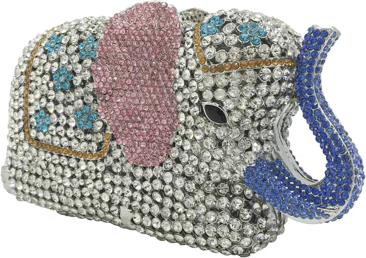 Boutique De FGG Elephant Crystal Clutch Bags Women Animal Rhinestone Evening Handbags Bridal Party Crystal Clutch Purse,Mini