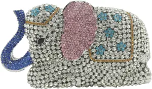 Boutique De FGG Elephant Crystal Clutch Bags Women Animal Rhinestone Evening Handbags Bridal Party Crystal Clutch Purse,Mini