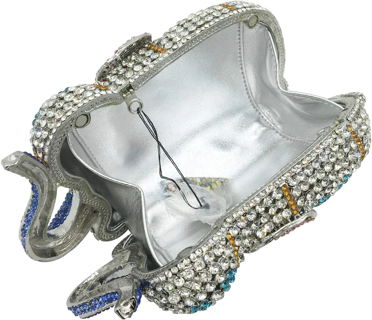 Boutique De FGG Elephant Crystal Clutch Bags Women Animal Rhinestone Evening Handbags Bridal Party Crystal Clutch Purse,Mini