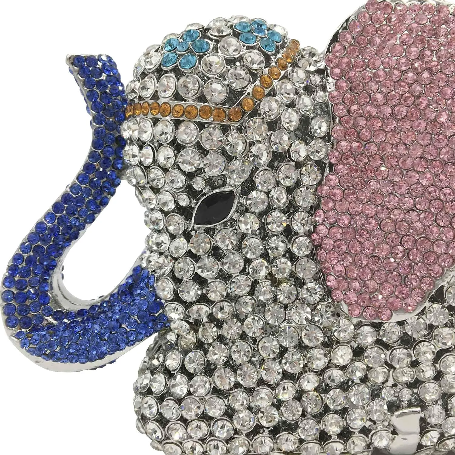 Boutique De FGG Elephant Crystal Clutch Bags Women Animal Rhinestone Evening Handbags Bridal Party Crystal Clutch Purse,Mini