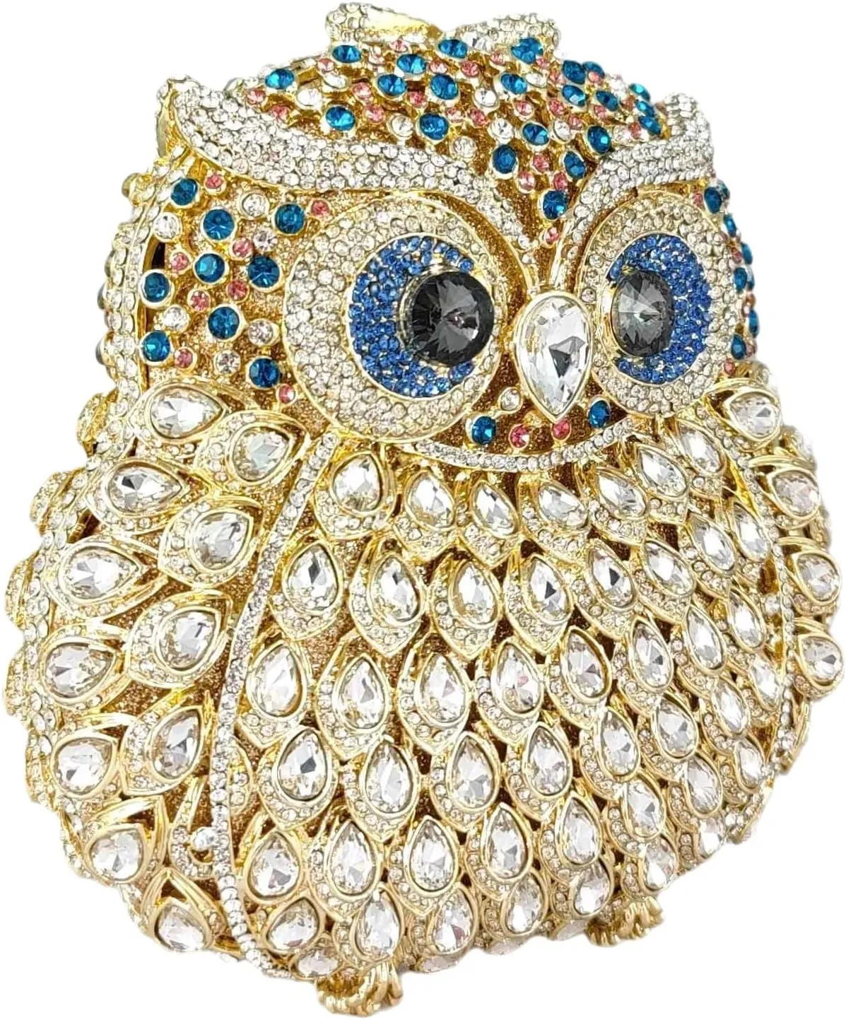 Boutique De FGG Owl Crystal Clutch Bag Animal Evening Handbags Women Formal Party Rhinestone Clutch Purse,Mini