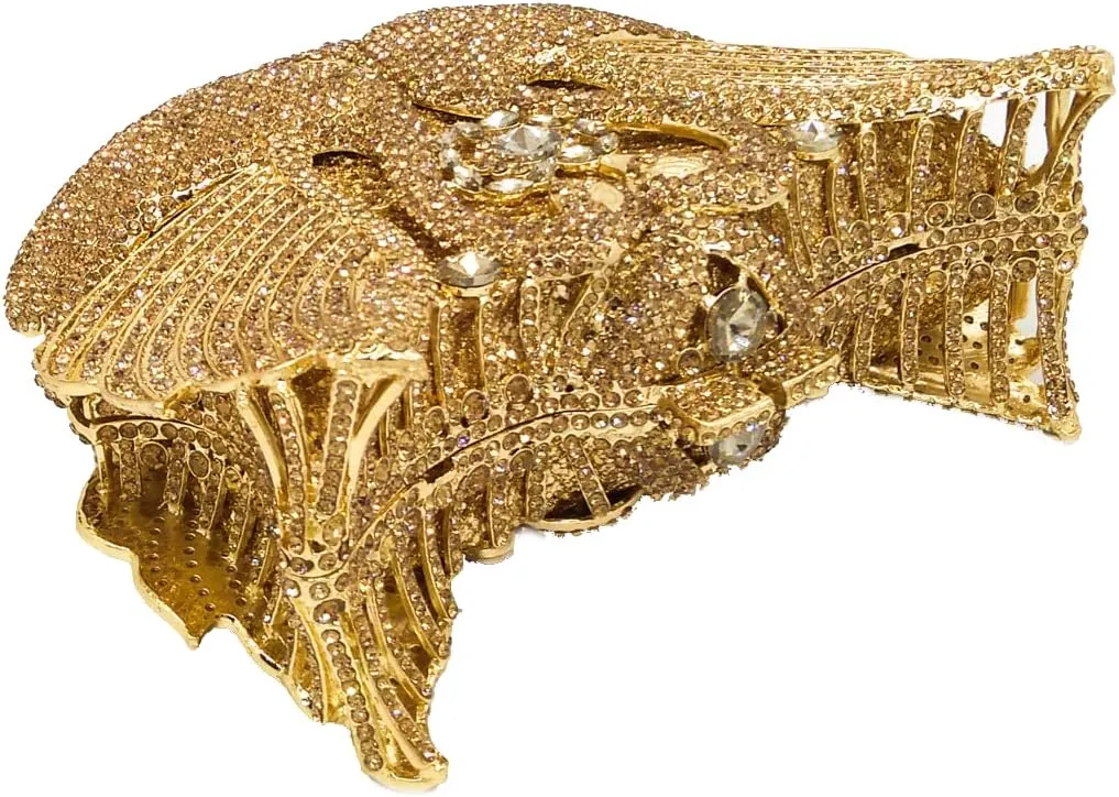 Boutique De FGG Swan Crystal Clutch for Women Evening Handbags Wedding Party Rhinestone Clutch Purse Animal Minaudiere,Mini