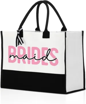 Bridesmaid Gifts, Wedding Gifts Bridal Shower Gifts for Bridesmaid Proposal Marriage Newlywed Engagement Gift for Bridesmaid Tote Bags for Wedding Day Bachelorette Party