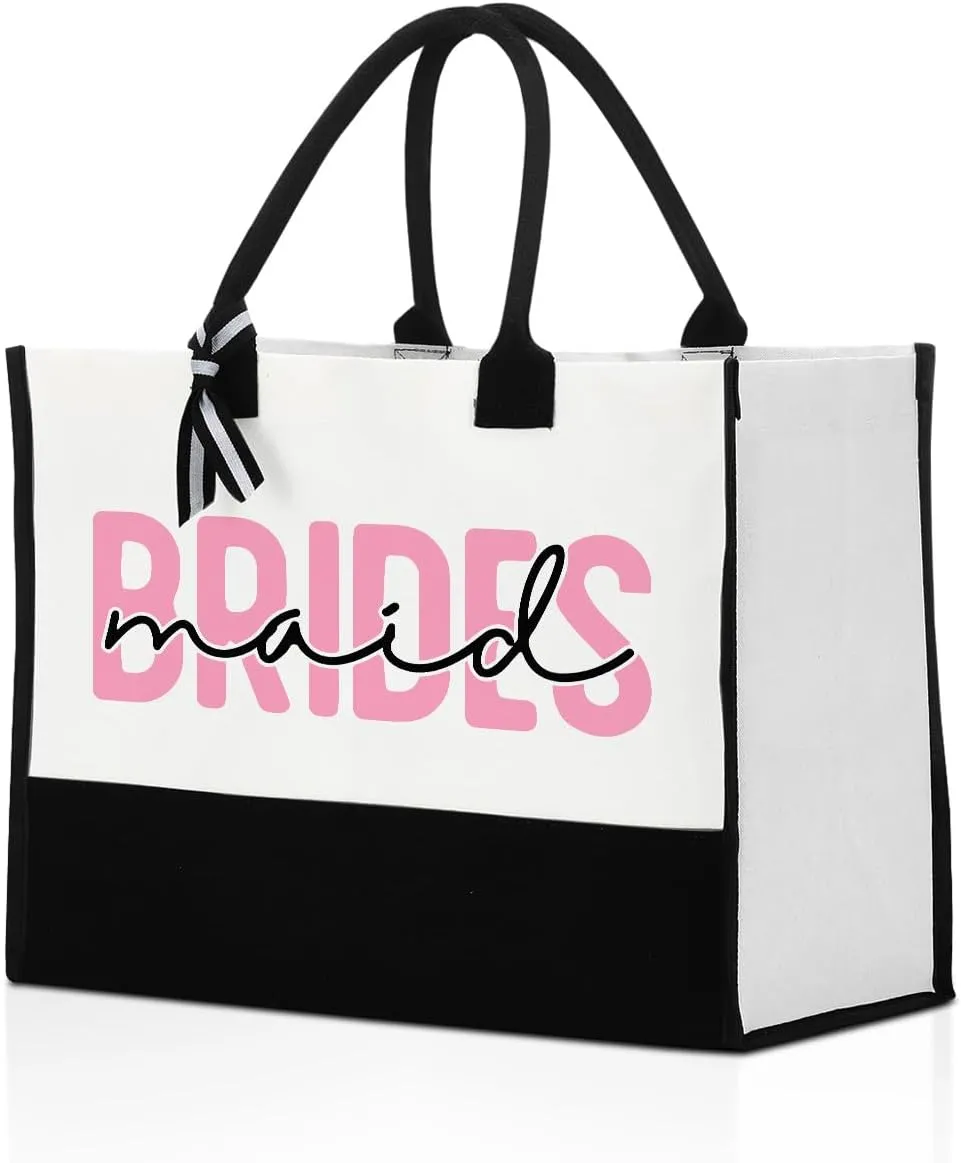 Bridesmaid Gifts, Wedding Gifts Bridal Shower Gifts for Bridesmaid Proposal Marriage Newlywed Engagement Gift for Bridesmaid Tote Bags for Wedding Day Bachelorette Party