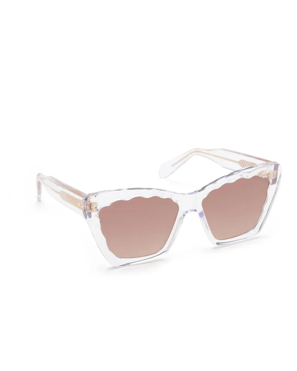 Brigitte Sunglasses in Crystal Mirrored