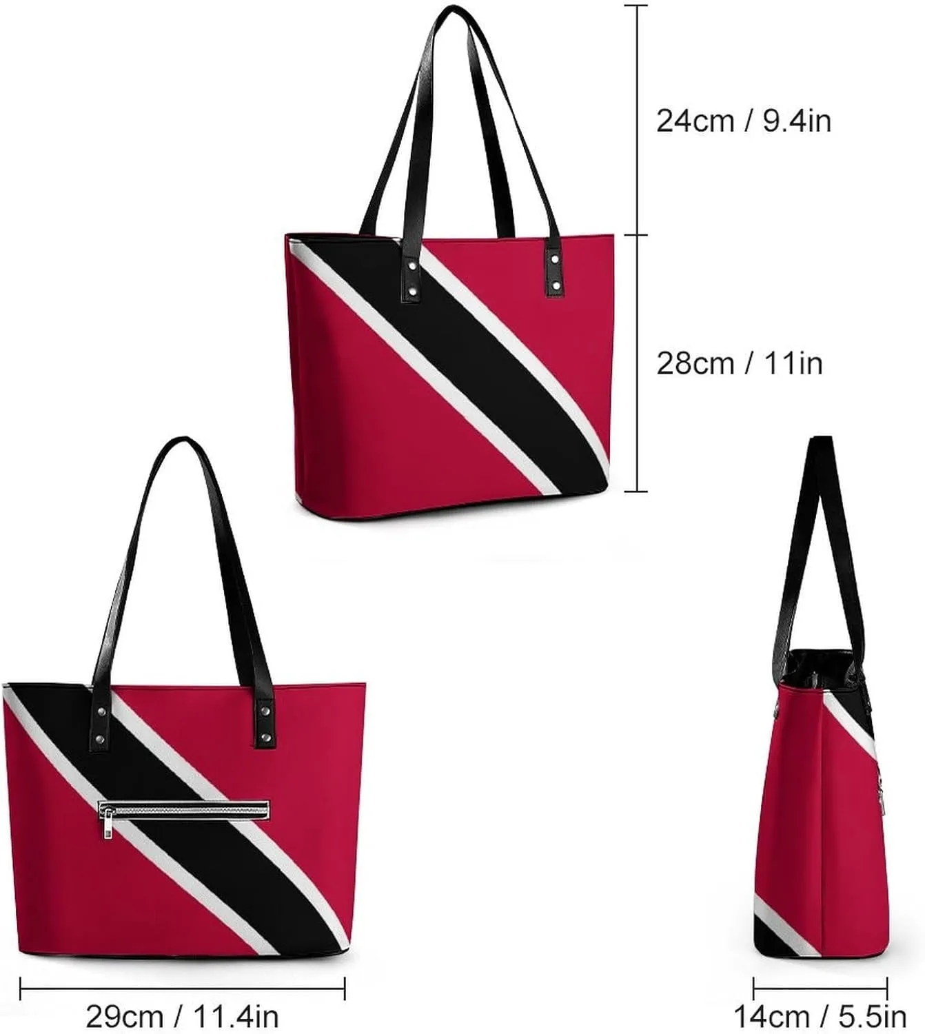 British Antarctic Territory Flag Elegant Shoulder Bag for Women Large Capacity Chic Leather Tote