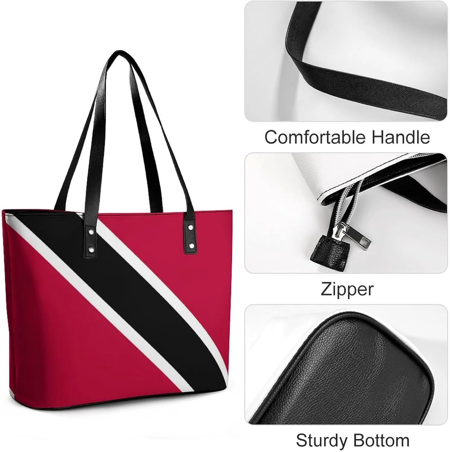 British Antarctic Territory Flag Elegant Shoulder Bag for Women Large Capacity Chic Leather Tote
