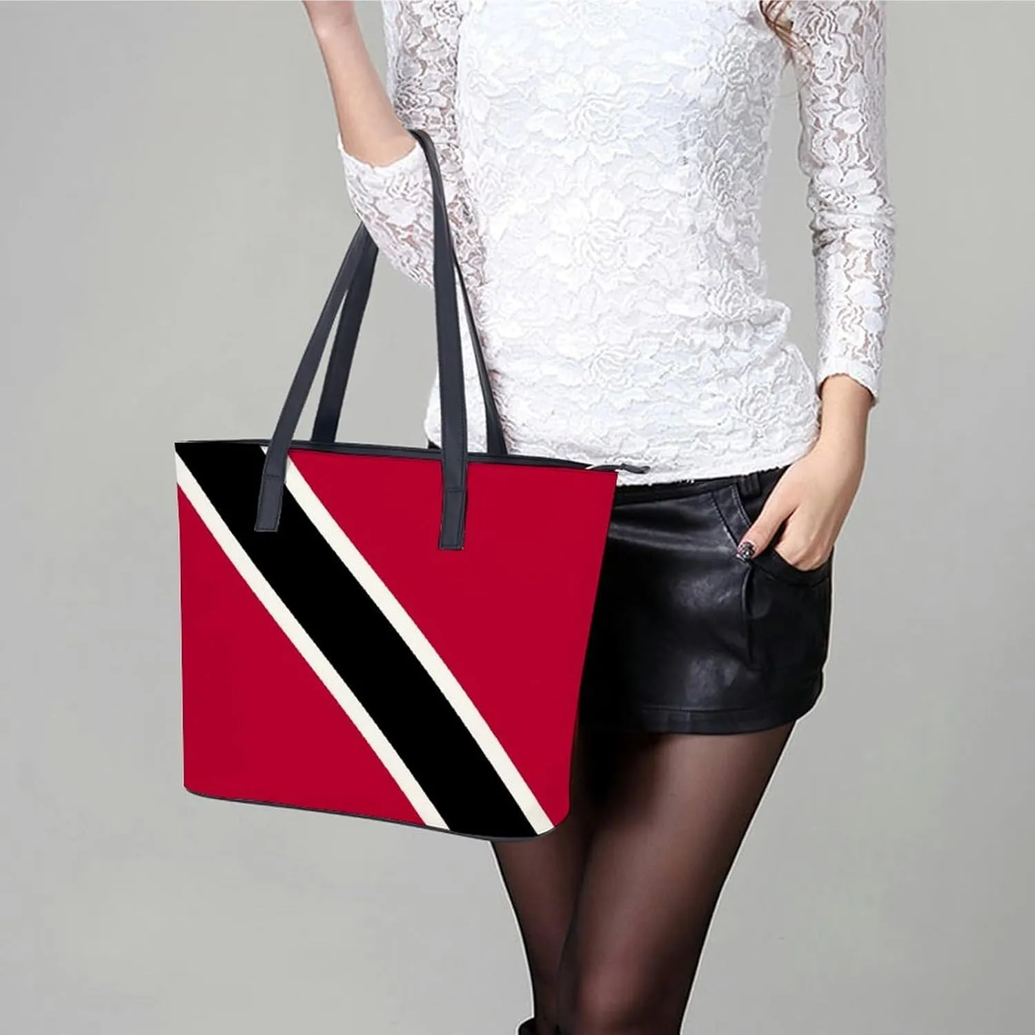 British Antarctic Territory Flag Elegant Shoulder Bag for Women Large Capacity Chic Leather Tote