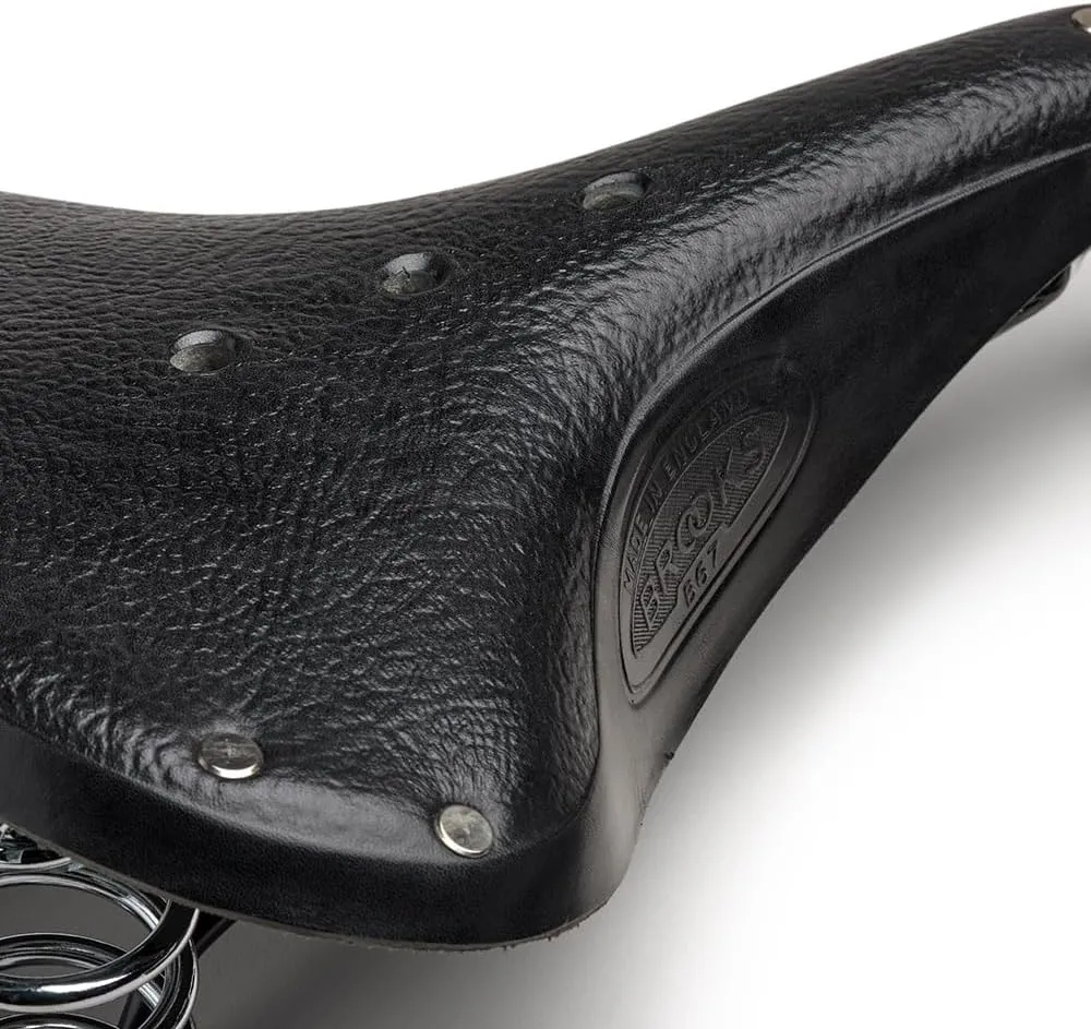 Brooks England B67, Leather Bike Saddle with Suspension Springs