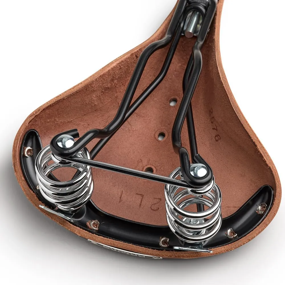 Brooks England B67, Leather Bike Saddle with Suspension Springs