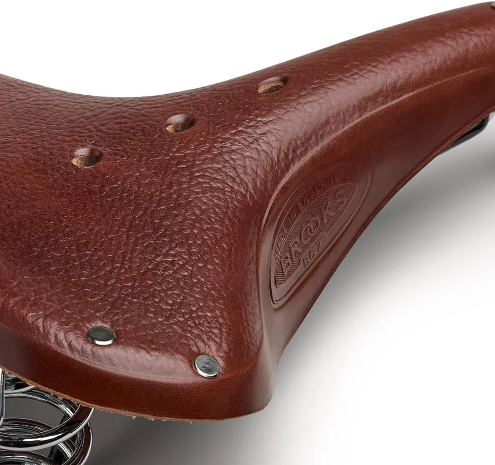 Brooks England B67, Leather Bike Saddle with Suspension Springs