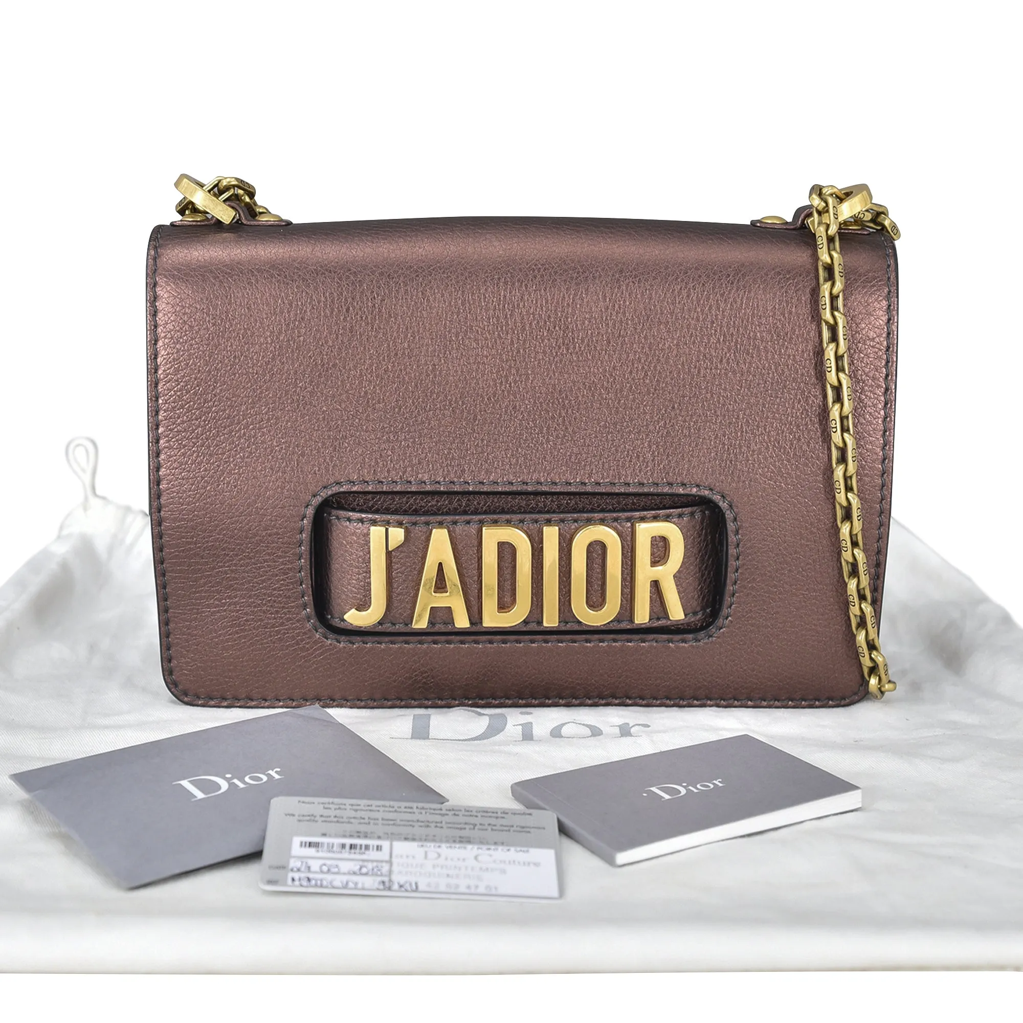 Brown Dior Medium J'Adior Chain Flap Crossbody Bag