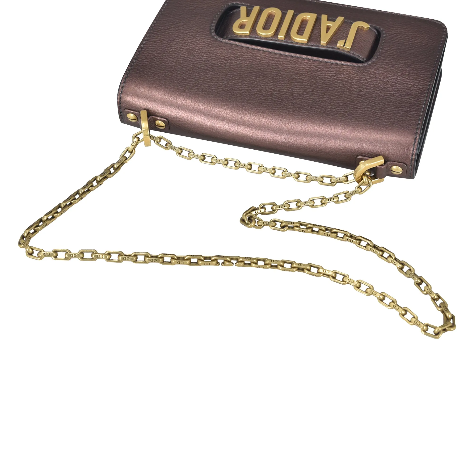 Brown Dior Medium J'Adior Chain Flap Crossbody Bag