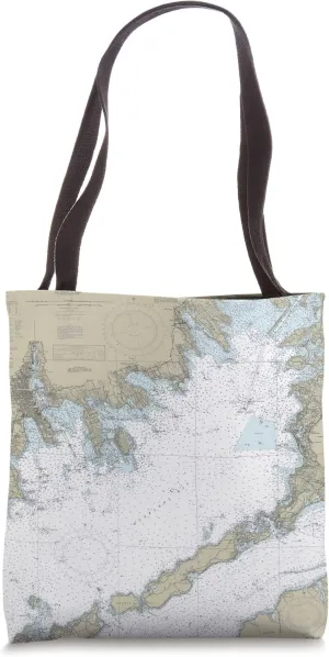 Buzzards Bay MA Map Tote Bag