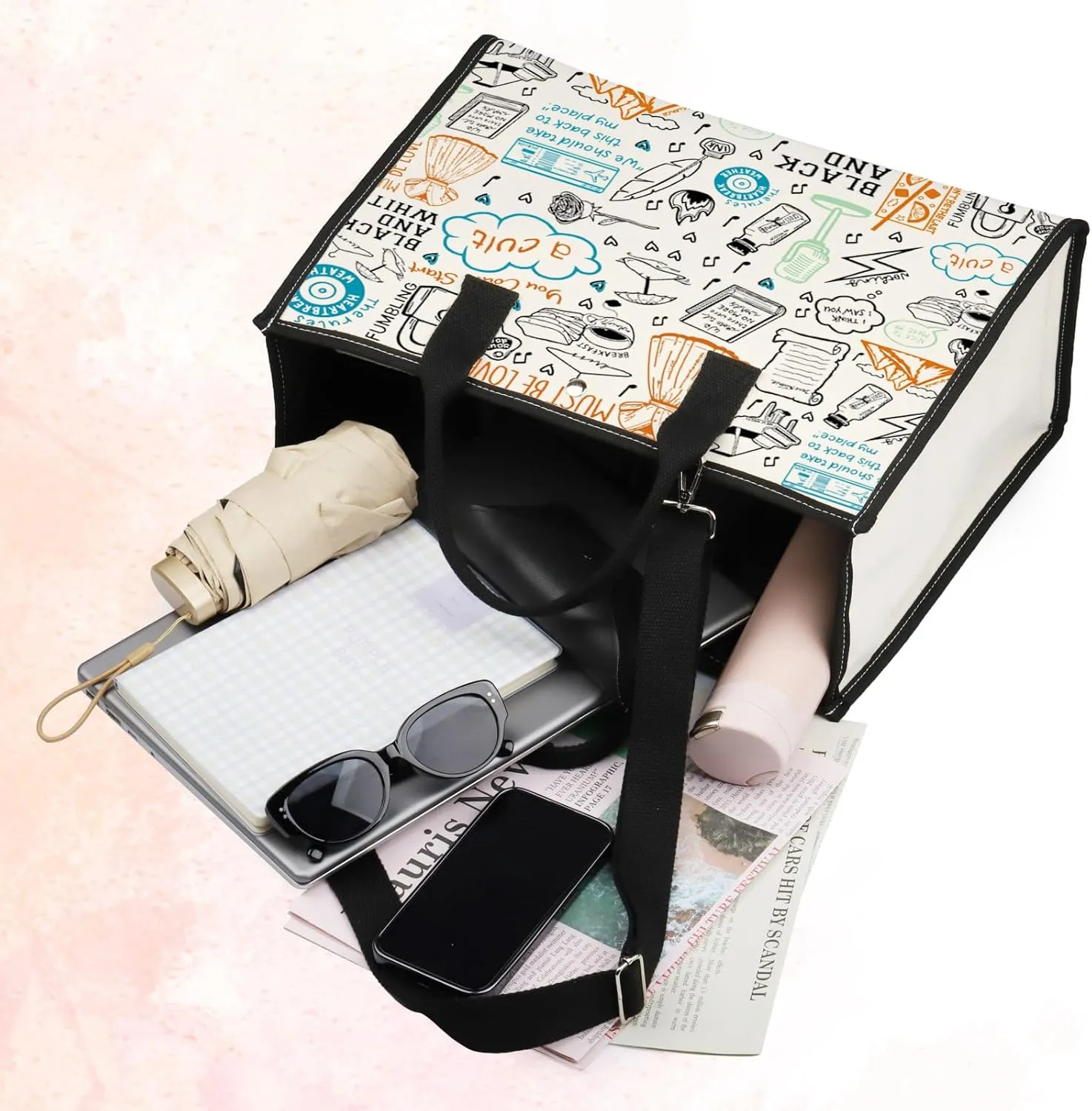 BWWKTOP Singer Lyrics Tote Bag Album Gifts Song Lyrics Inspired Shoulder Bag Merchandise (Must Be Love BG)