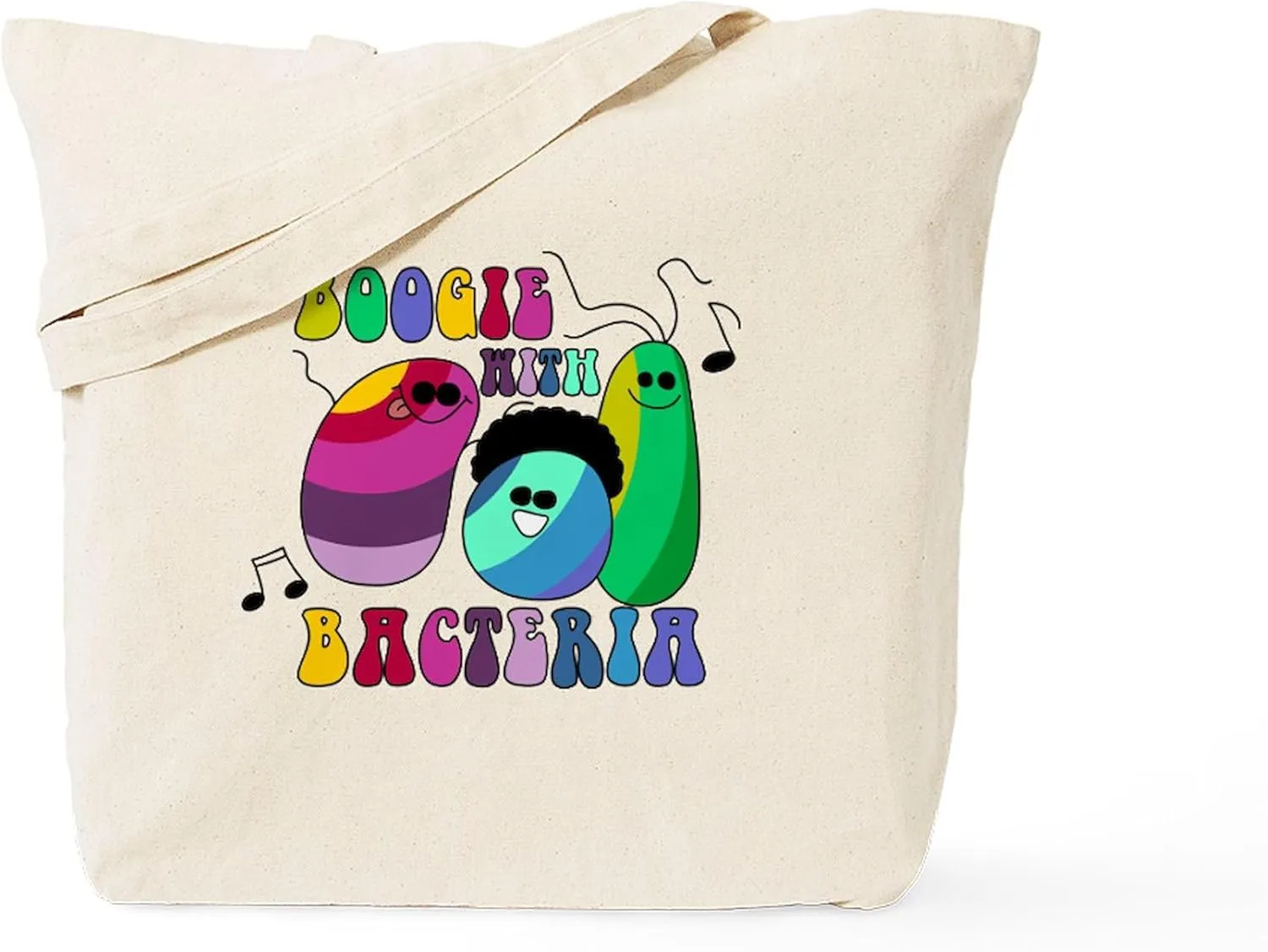 CafePress Boogie With Bacteria Tote Bag Reusable Natural Beige Canvas Shopping Bag