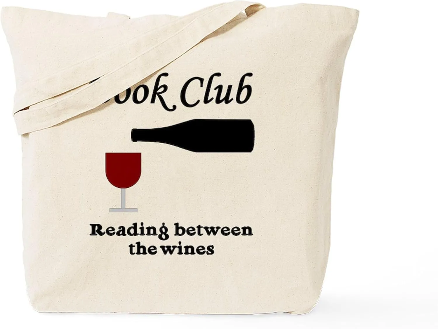 CafePress Book Club Reading Between The Tote Bag Reusable Natural Beige Canvas Shopping Bag