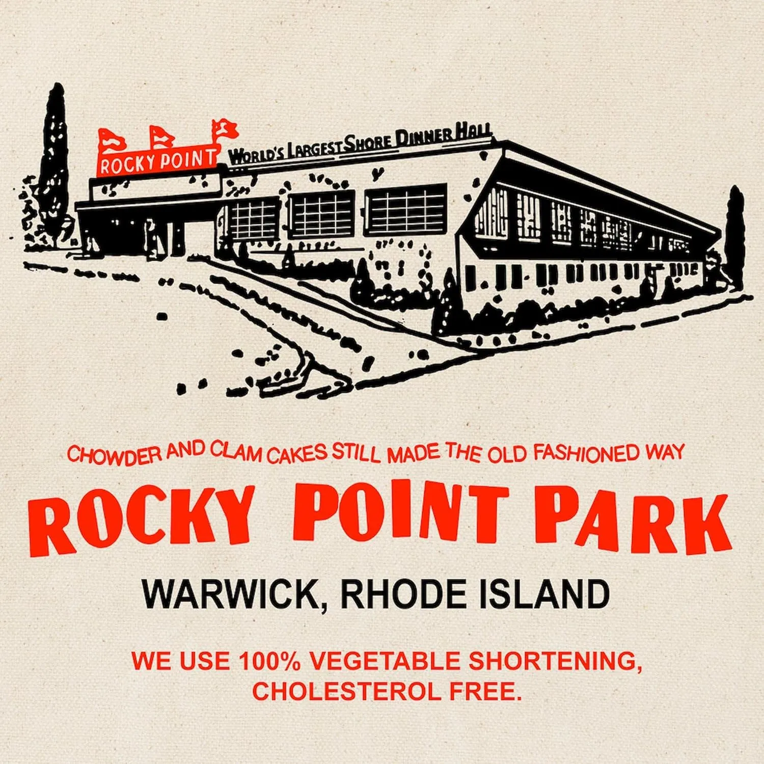CafePress Rocky Point Park Clam Cake Bag Tote Bag Reusable Natural Beige Canvas Shopping