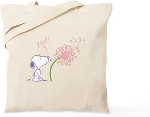 CafePress Snoopy Dandelion Natural Canvas Tote Bag, Reusable Shopping Bag
