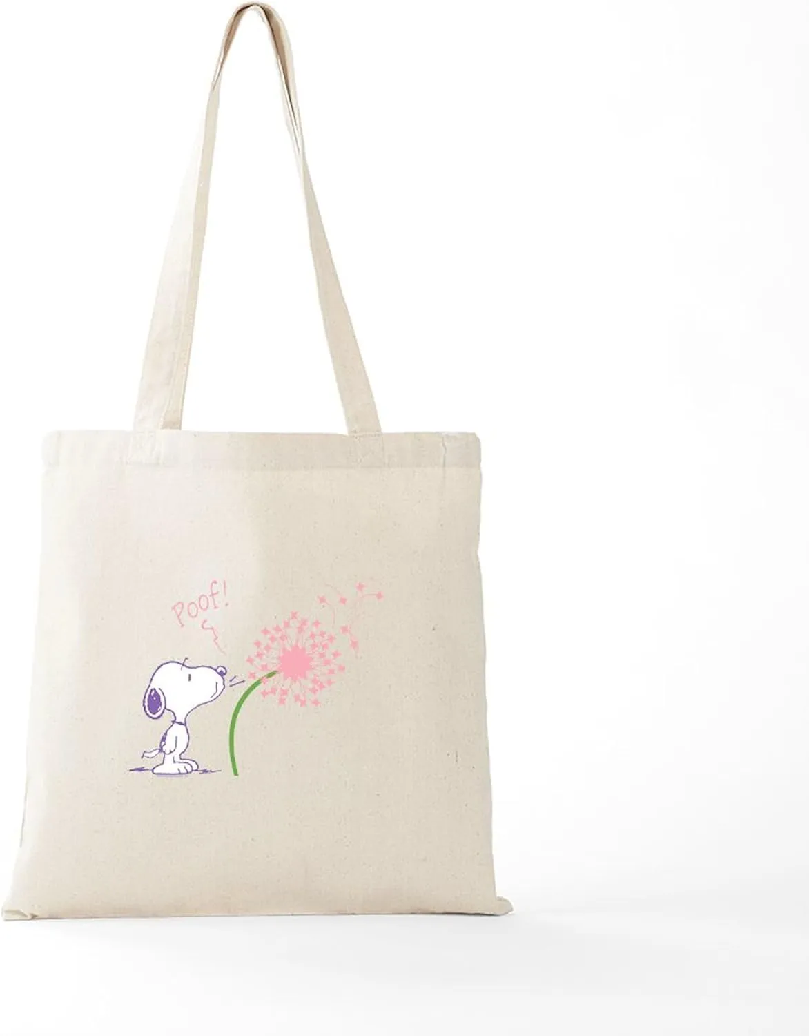 CafePress Snoopy Dandelion Natural Canvas Tote Bag, Reusable Shopping Bag