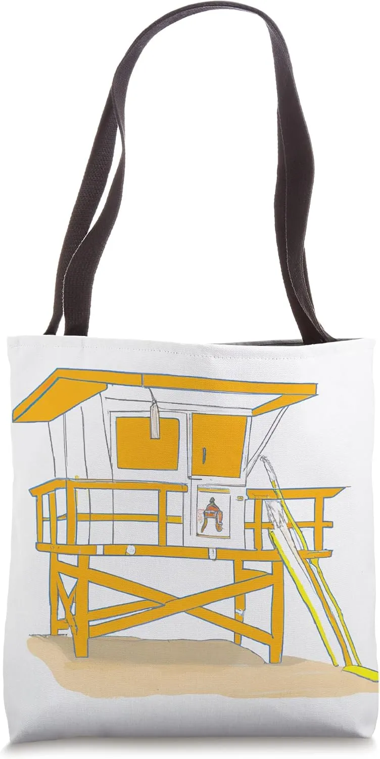 California Lifeguard Beach Hut Tote Bag