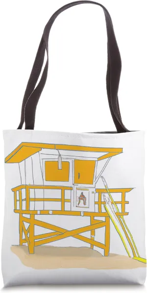 California Lifeguard Beach Hut Tote Bag