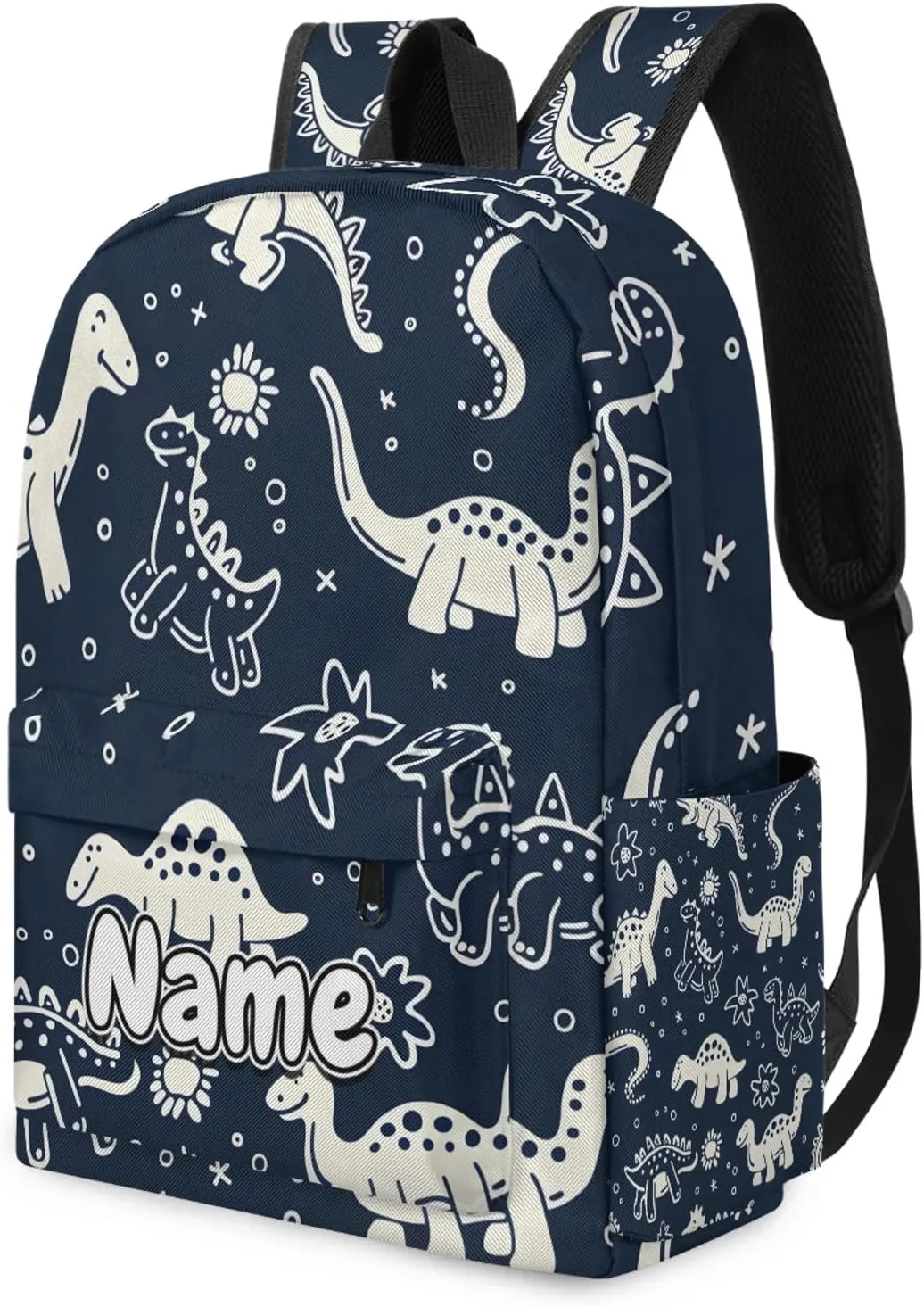 Camo Dinosaur Footprint Personalized Backpack Bag with Name Lightweight Custom Shoulder Bags Waterproof Casual Backpacks Travel Laptop Bag 15.1in