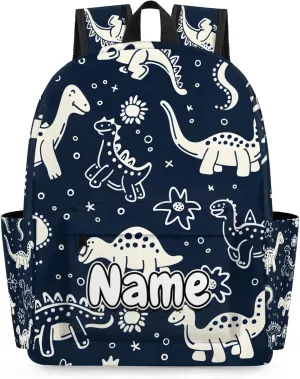 Camo Dinosaur Footprint Personalized Backpack Bag with Name Lightweight Custom Shoulder Bags Waterproof Casual Backpacks Travel Laptop Bag 15.1in