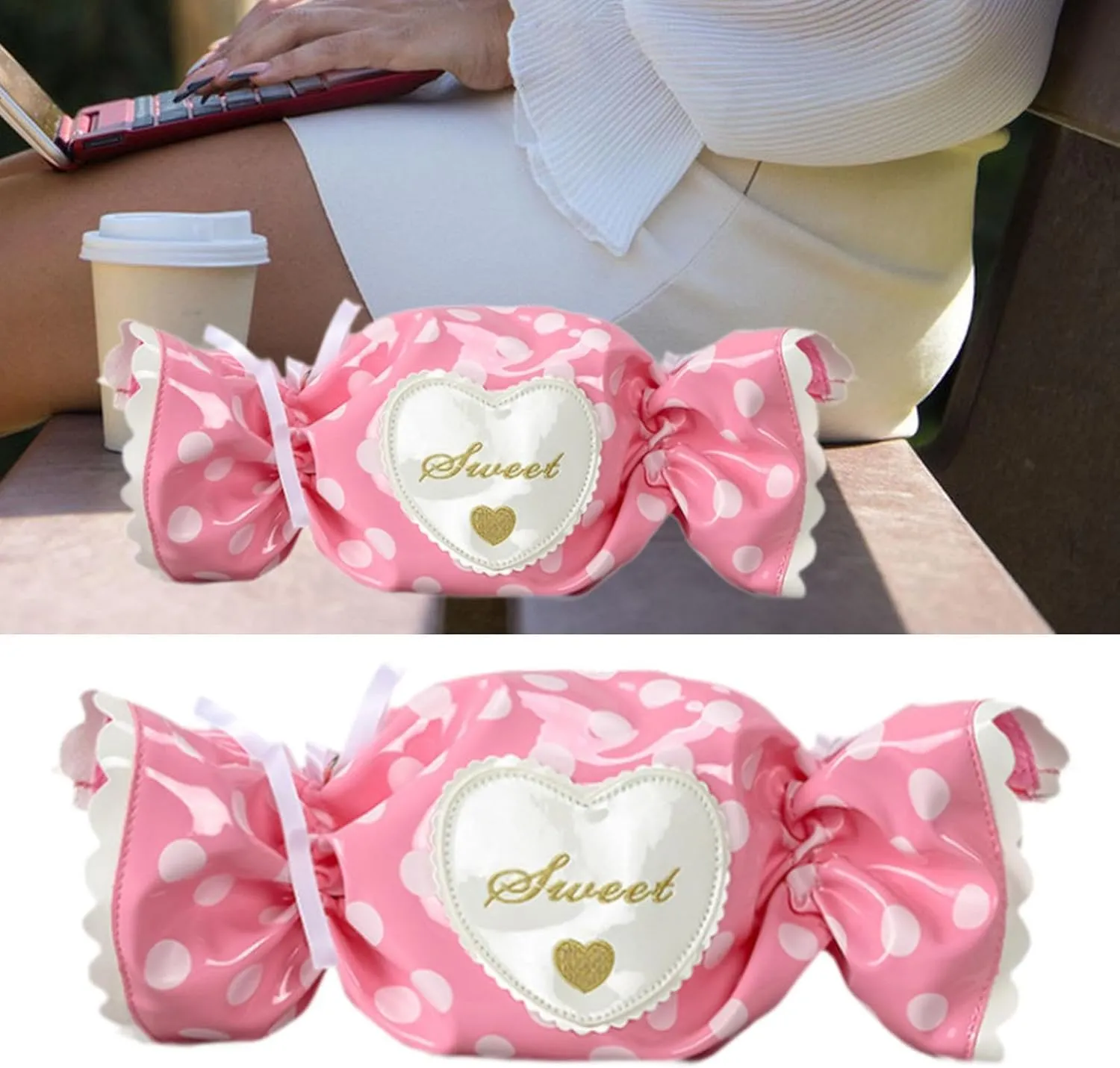 Candy Shaped Crossbody Bag Cute Waterproof Travel Purse for Beach Party Vacation
