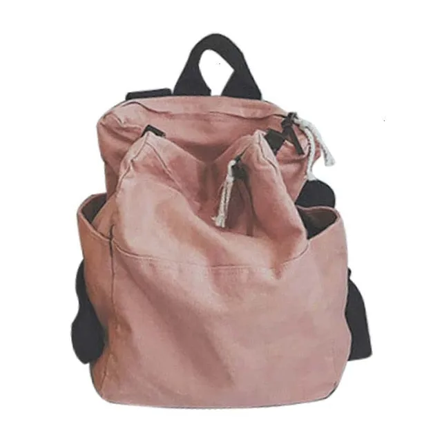 Capacity High Teenages Women mujer Laptop TTOU for Solid Backpack Canvas Easy-to-use Backpack mochila Female Color Travel Girls Futuristic Schoolbag