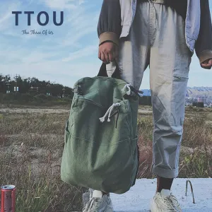 Capacity High Teenages Women mujer Laptop TTOU for Solid Backpack Canvas Easy-to-use Backpack mochila Female Color Travel Girls Futuristic Schoolbag