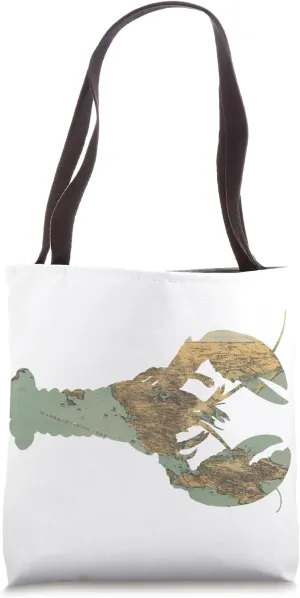 Cape Ann MA Lobster Map Silhouette Tote Bag