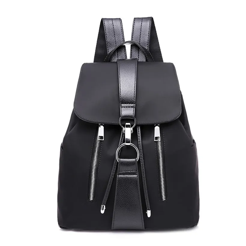Casual Leather Backpack For Woman Black Color