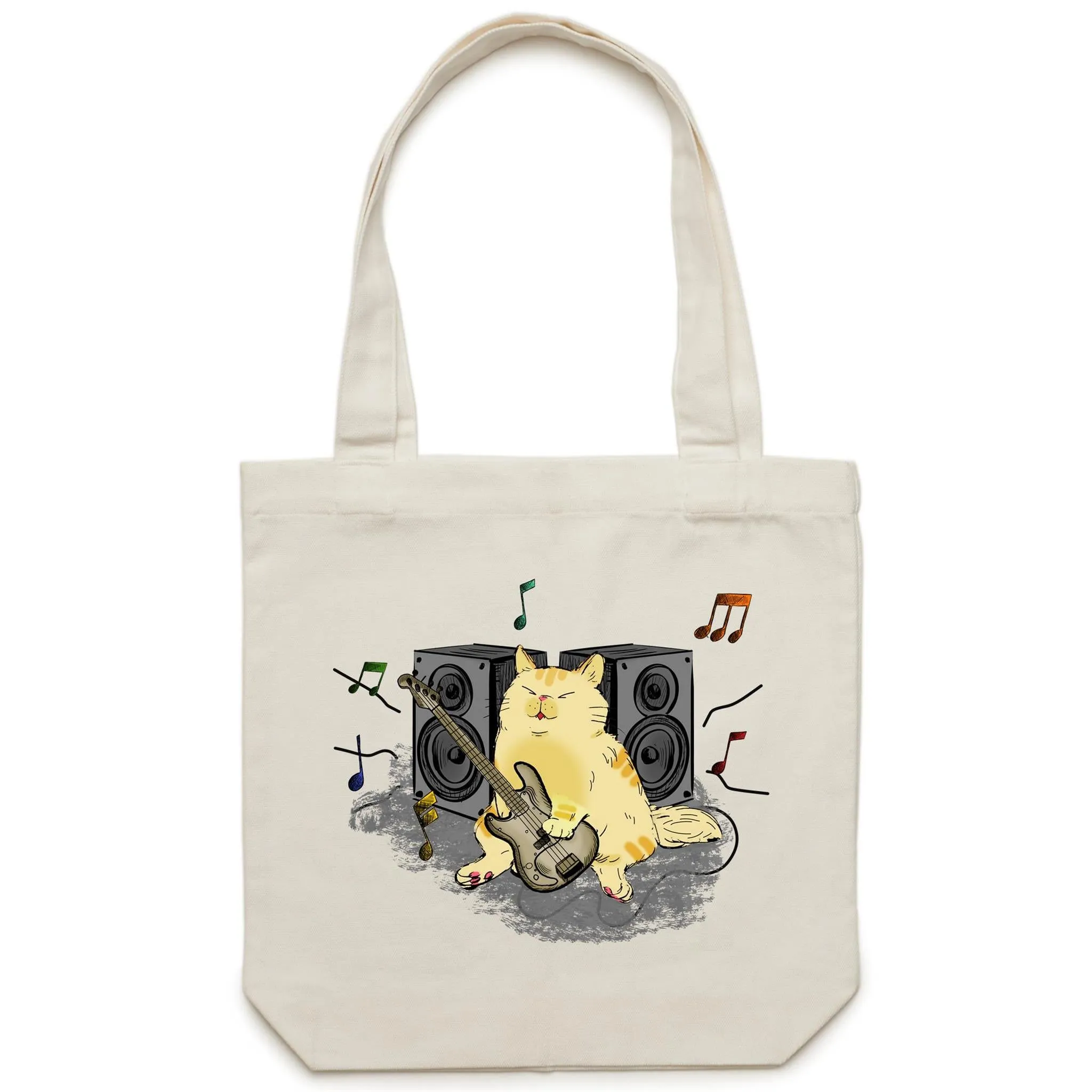 Cat Bass Player - Canvas Tote Bag