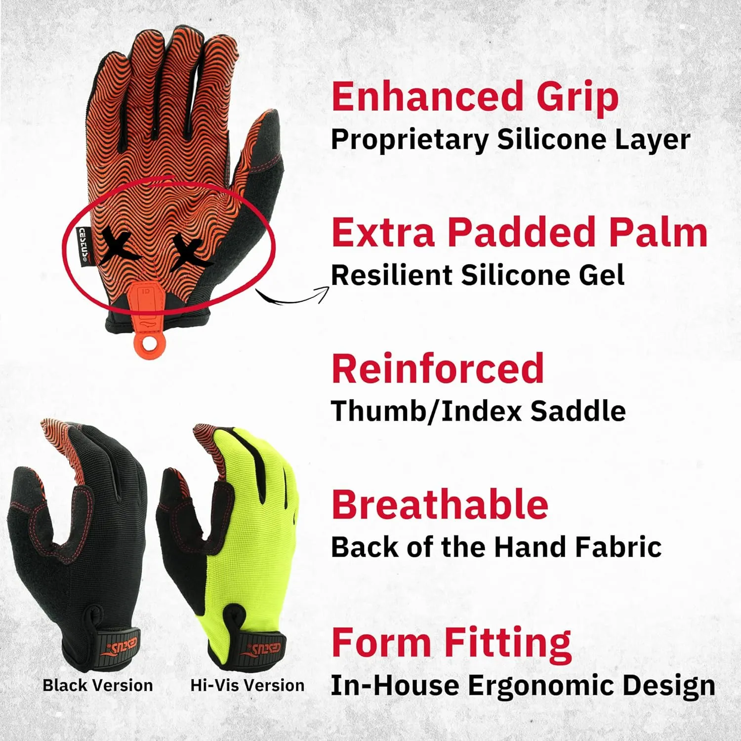 Cestus Boxx, Work Gloves with Grip, Extra Padded Palm, Warehouse Gloves, Breathable, Form Fitting, Box Handling Gloves Men
