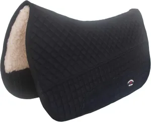 CHALLENGER 28" x 30" Western Quilted Fleece Padded Saddle Pad Black 3999